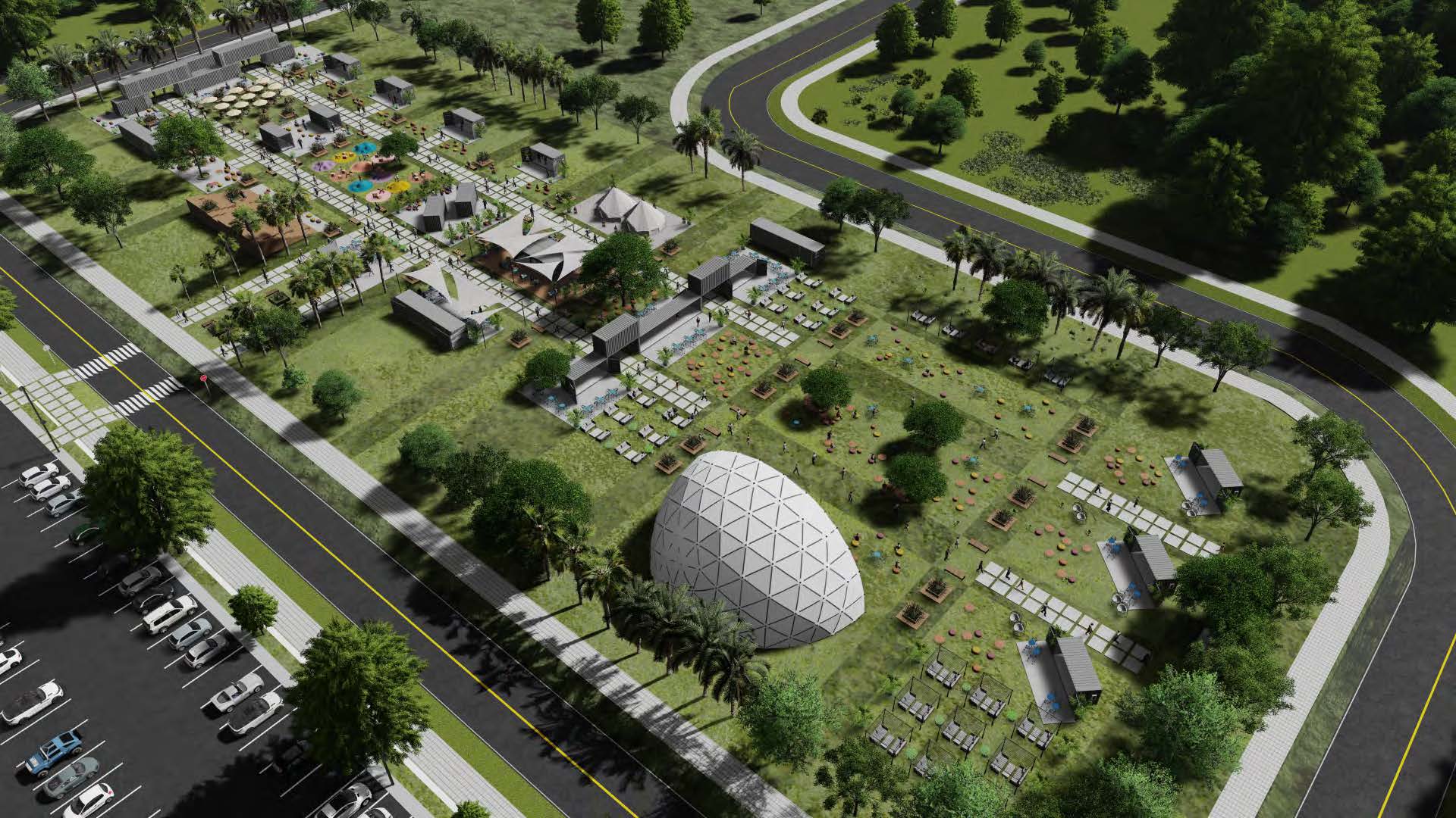 Homestead Town Center Phase One Container Park 3D Rendering